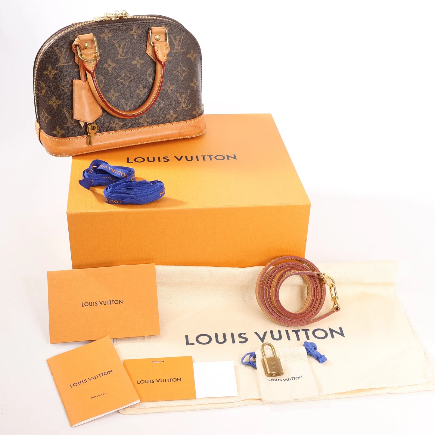 Louis Vuitton Alma BB Monogram Canvas 2Way Handbag in Brown M53152