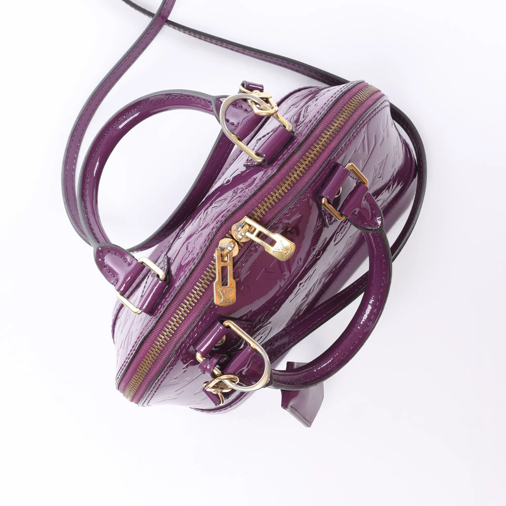 Louis Vuitton Alma BB Monogram Vernis Handbag in Purple