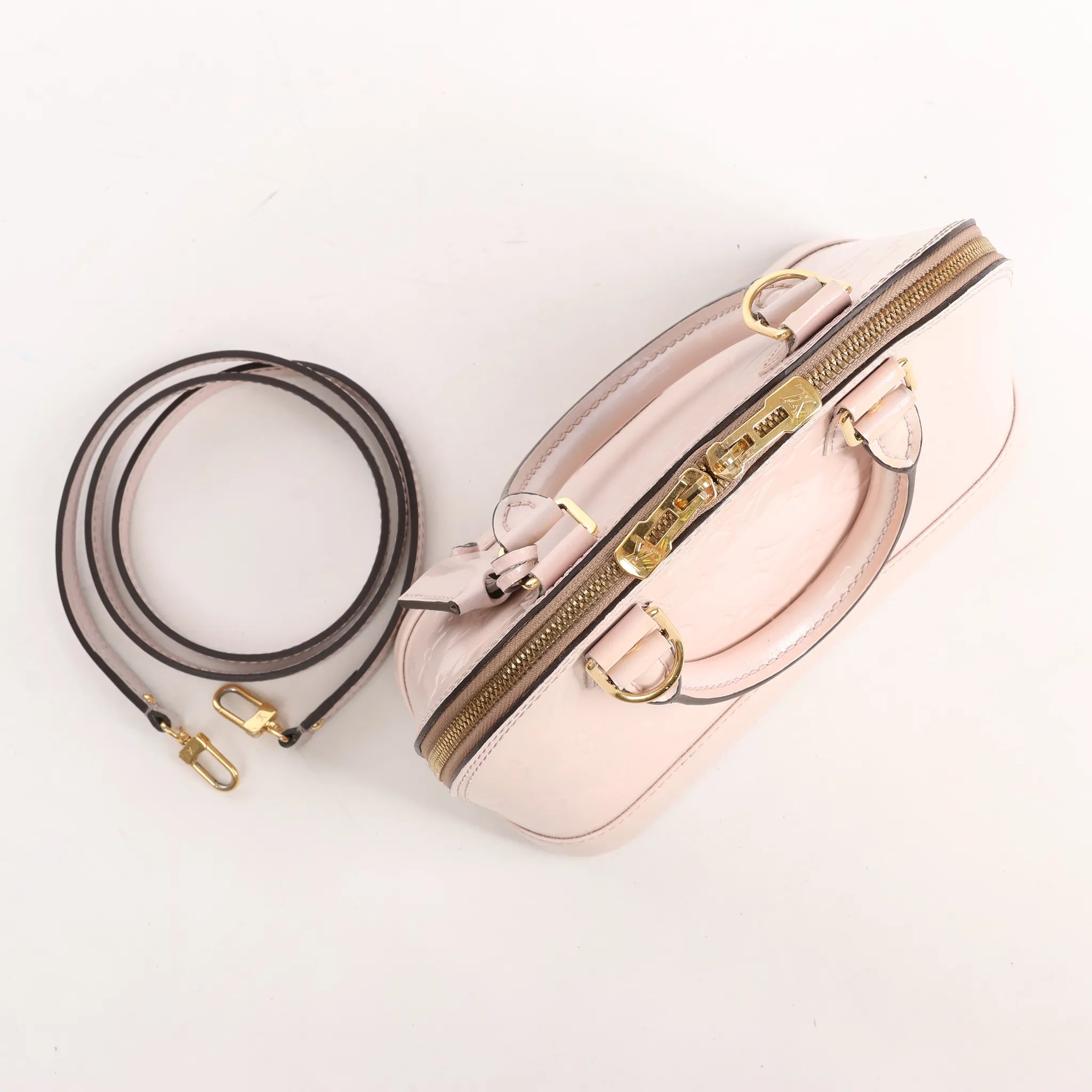 Louis Vuitton Alma BB Monogram Vernis 2Way Handbag in Pink M50415