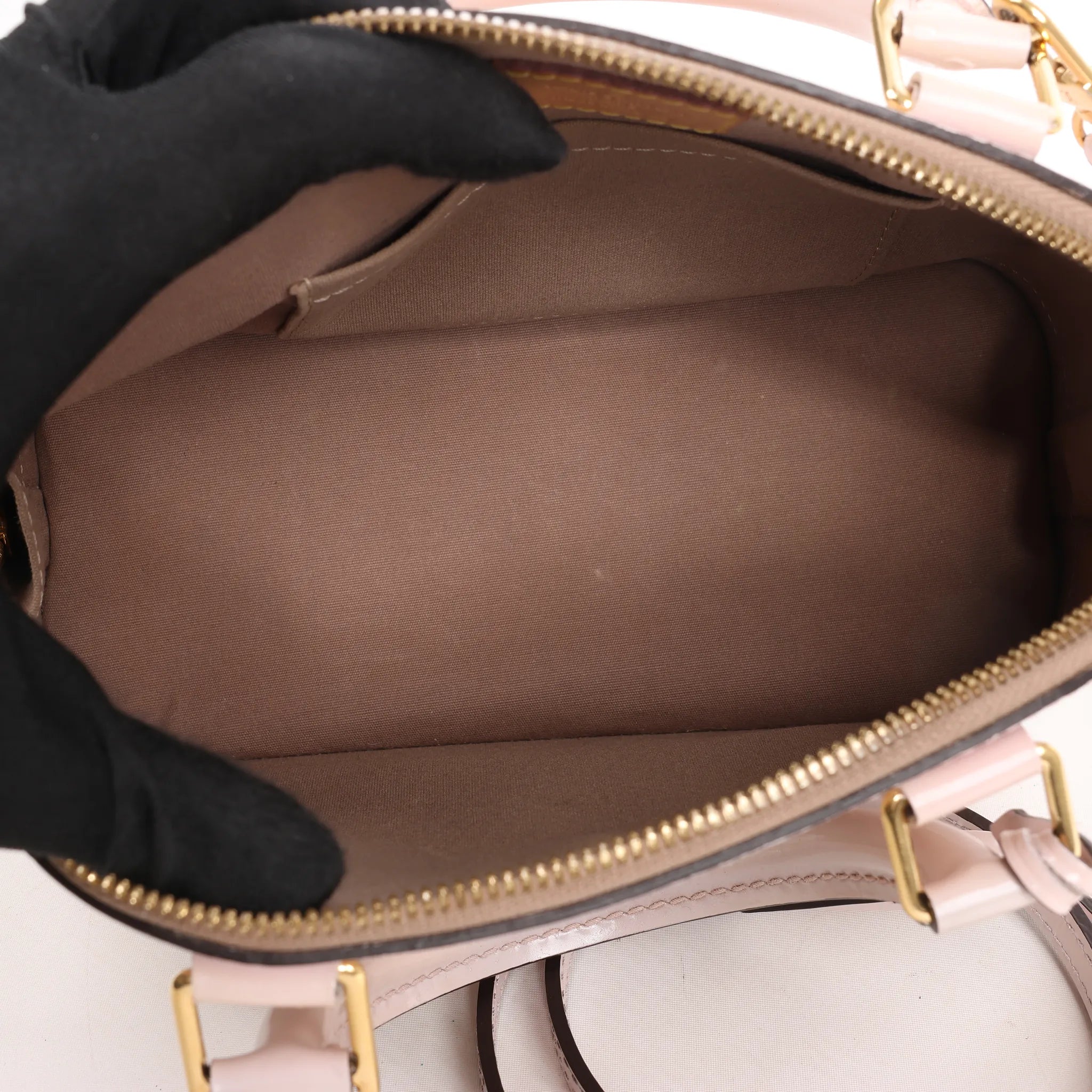 Louis Vuitton Alma BB Monogram Vernis 2Way Handbag in Pink M50415
