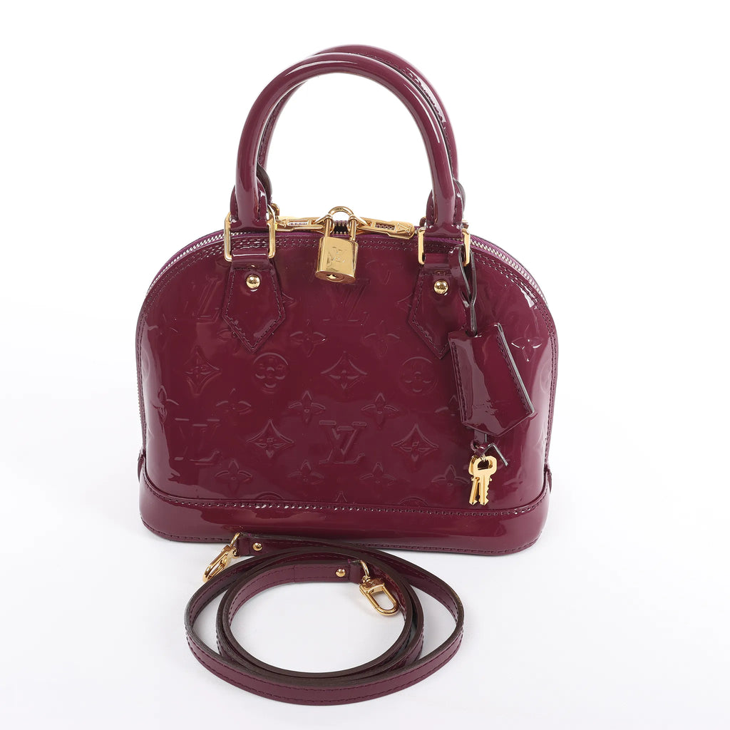 Louis Vuitton Alma BB Monogram Vernis 2Way Handbag in Purple M50565