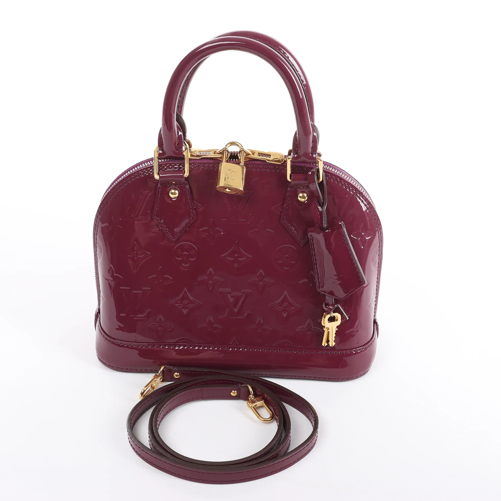 Louis Vuitton Alma BB Monogram Vernis 2Way Handbag in Purple M50565