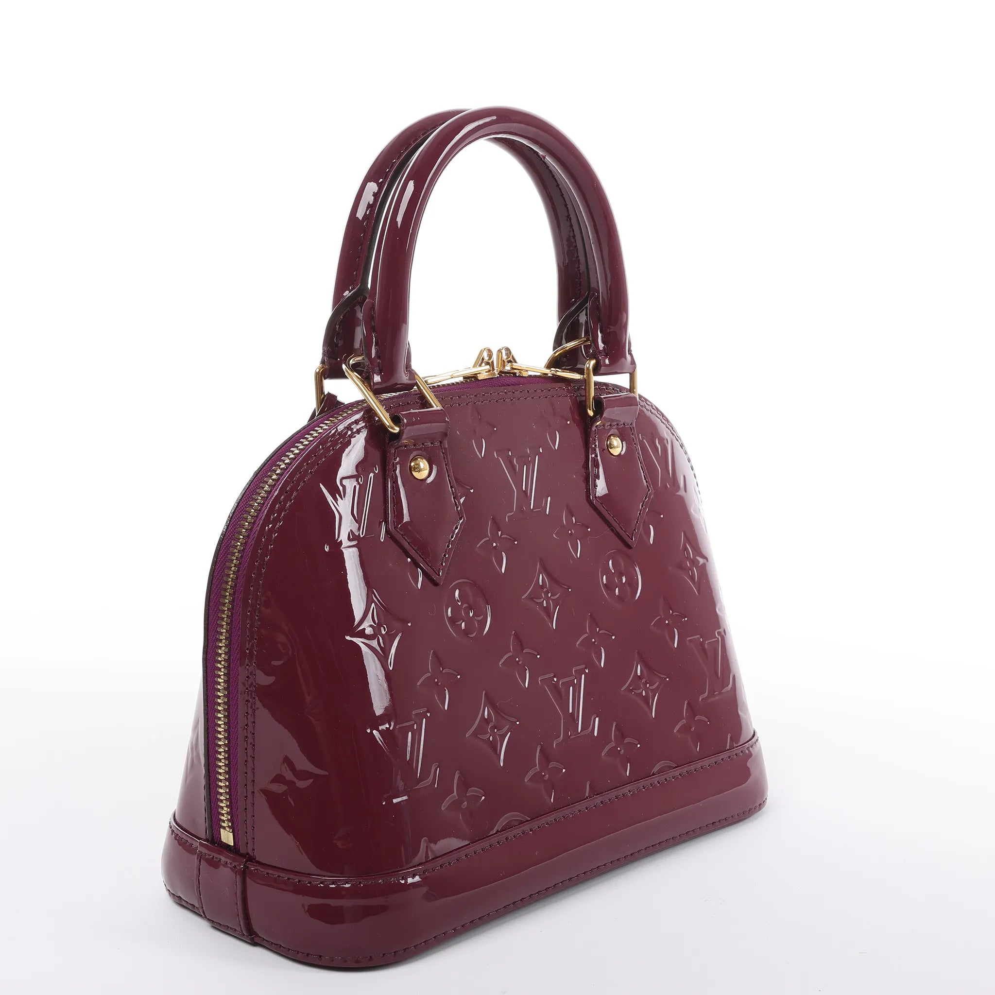 Louis Vuitton Alma BB Monogram Vernis 2Way Handbag in Purple M50565