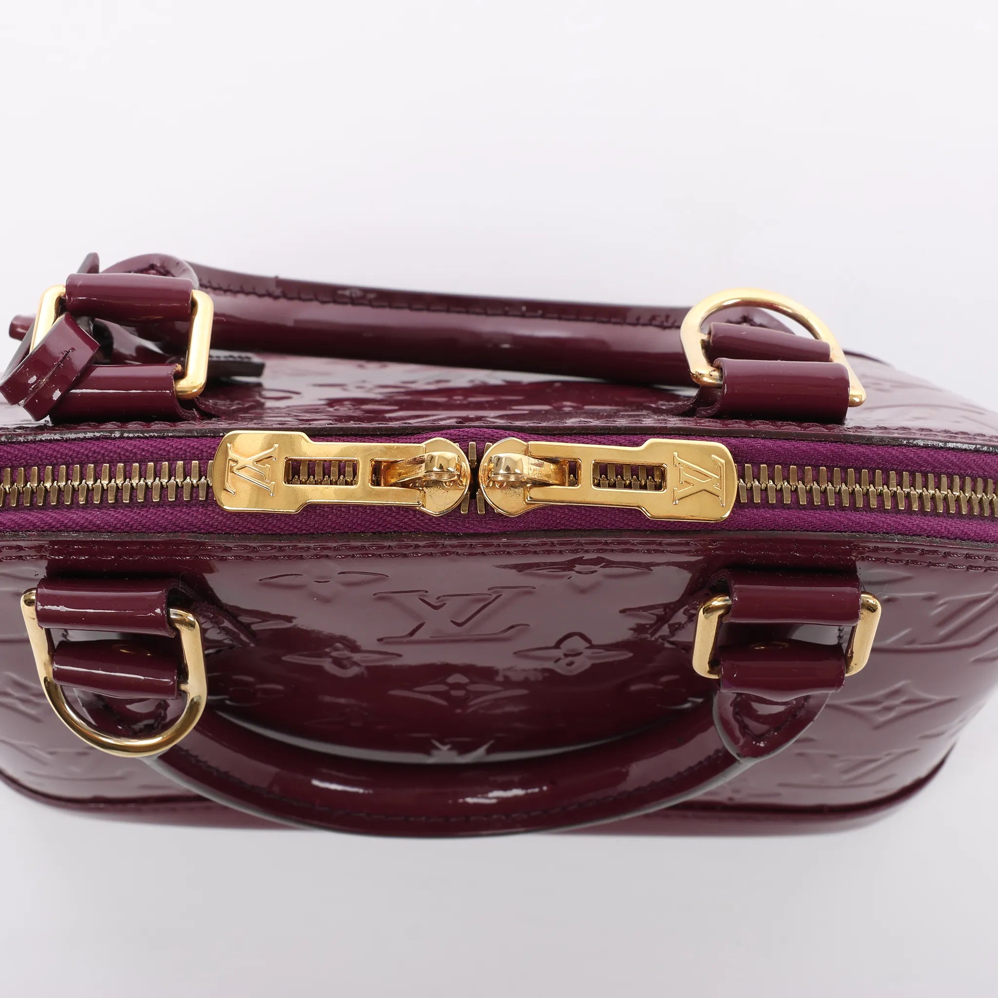 Louis Vuitton Alma BB Monogram Vernis 2Way Handbag in Purple M50565