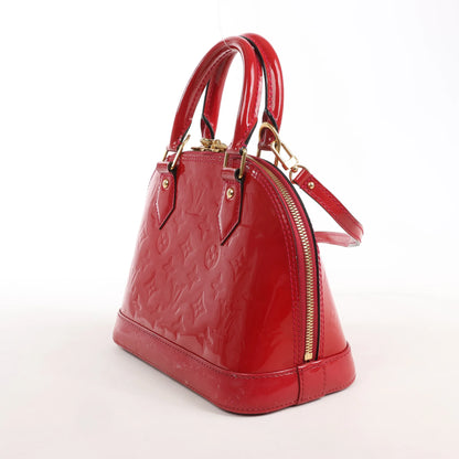 Louis Vuitton Alma BB Monogram Vernis 2Way Handbag in Red M90174