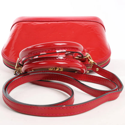 Louis Vuitton Alma BB Monogram Vernis 2Way Handbag in Red M90174