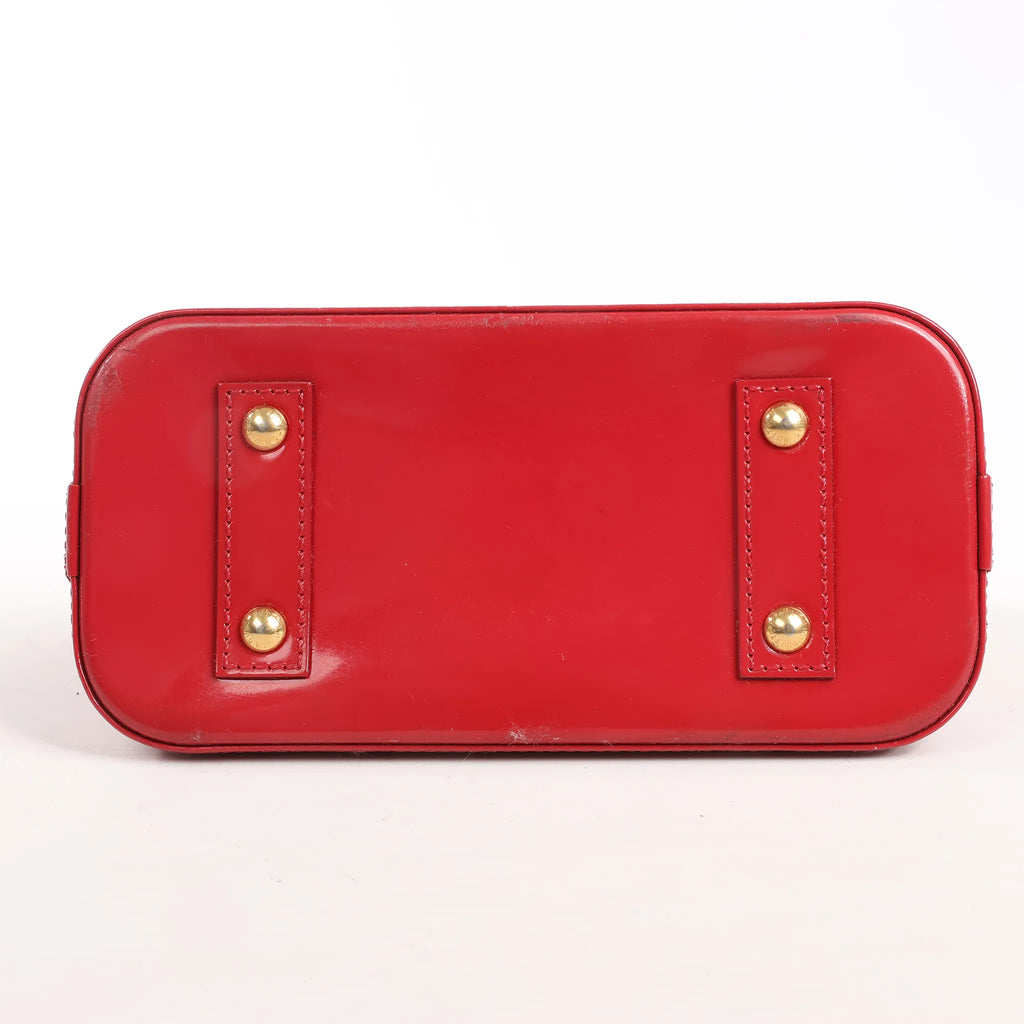 Louis Vuitton Alma BB Monogram Vernis 2Way Handbag in Red M90174