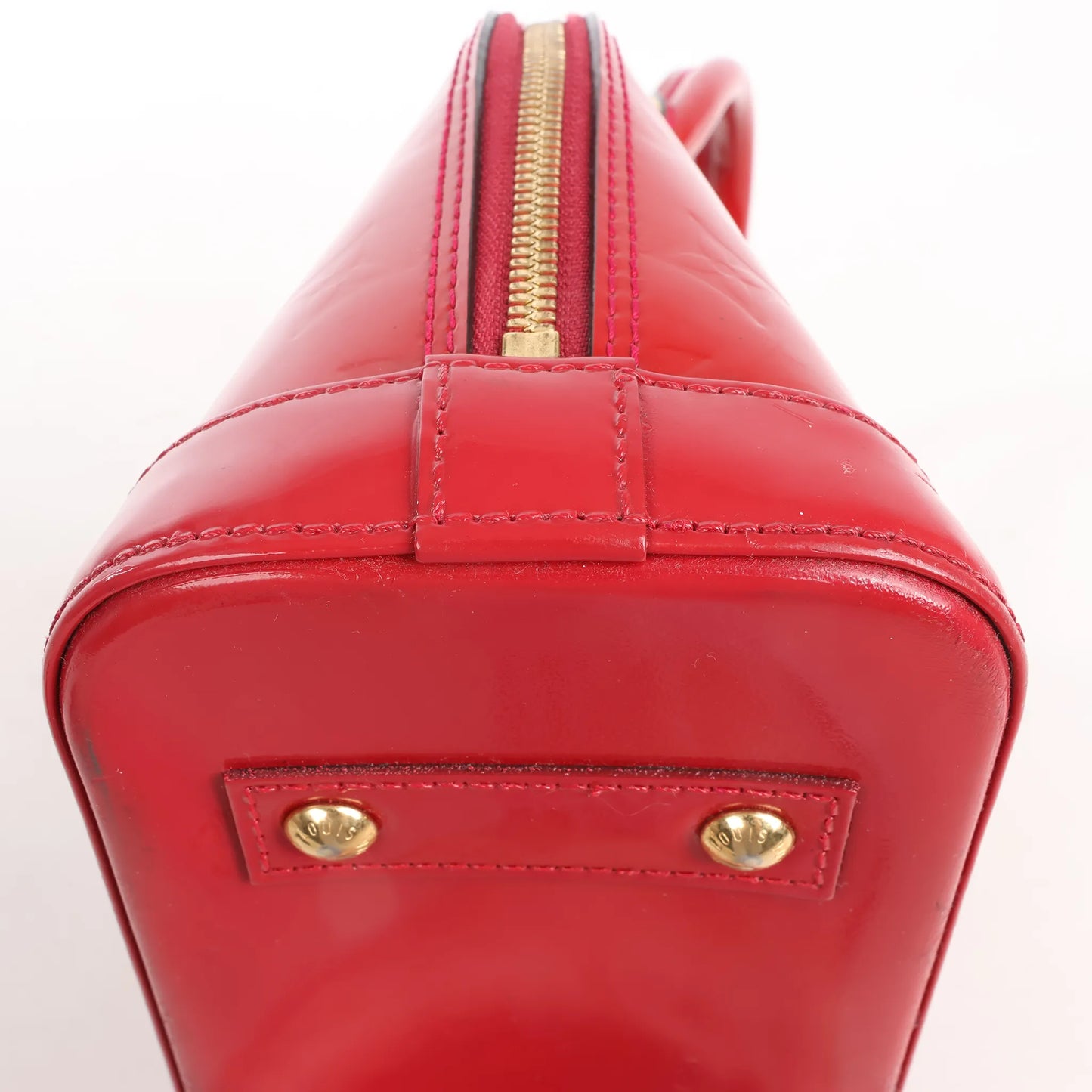 Louis Vuitton Alma BB Monogram Vernis 2Way Handbag in Red M90174