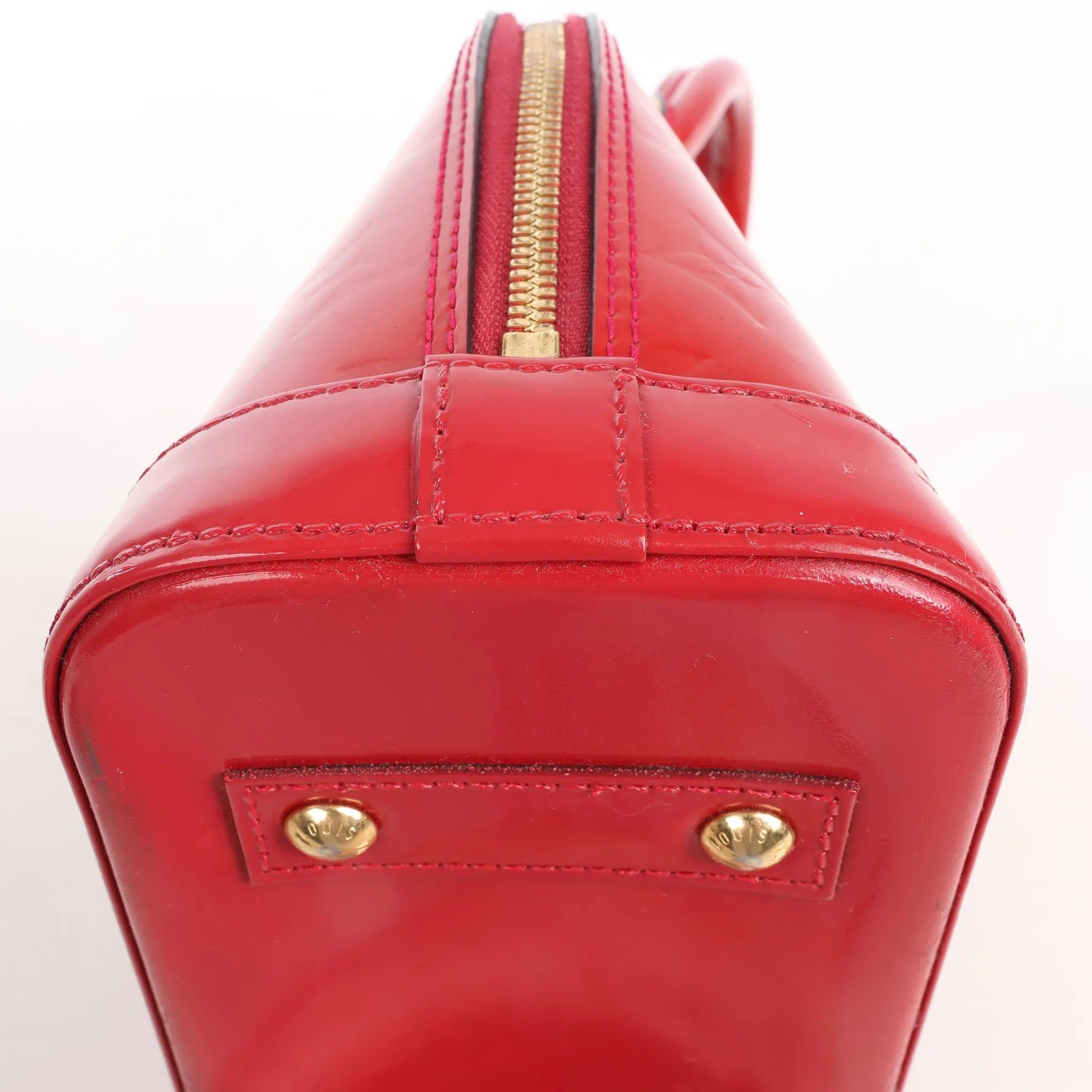 Louis Vuitton Alma BB Monogram Vernis 2Way Handbag in Red M90174
