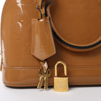Louis Vuitton Alma BB Monogram Vernis 2Way Handbag in Brown M91585