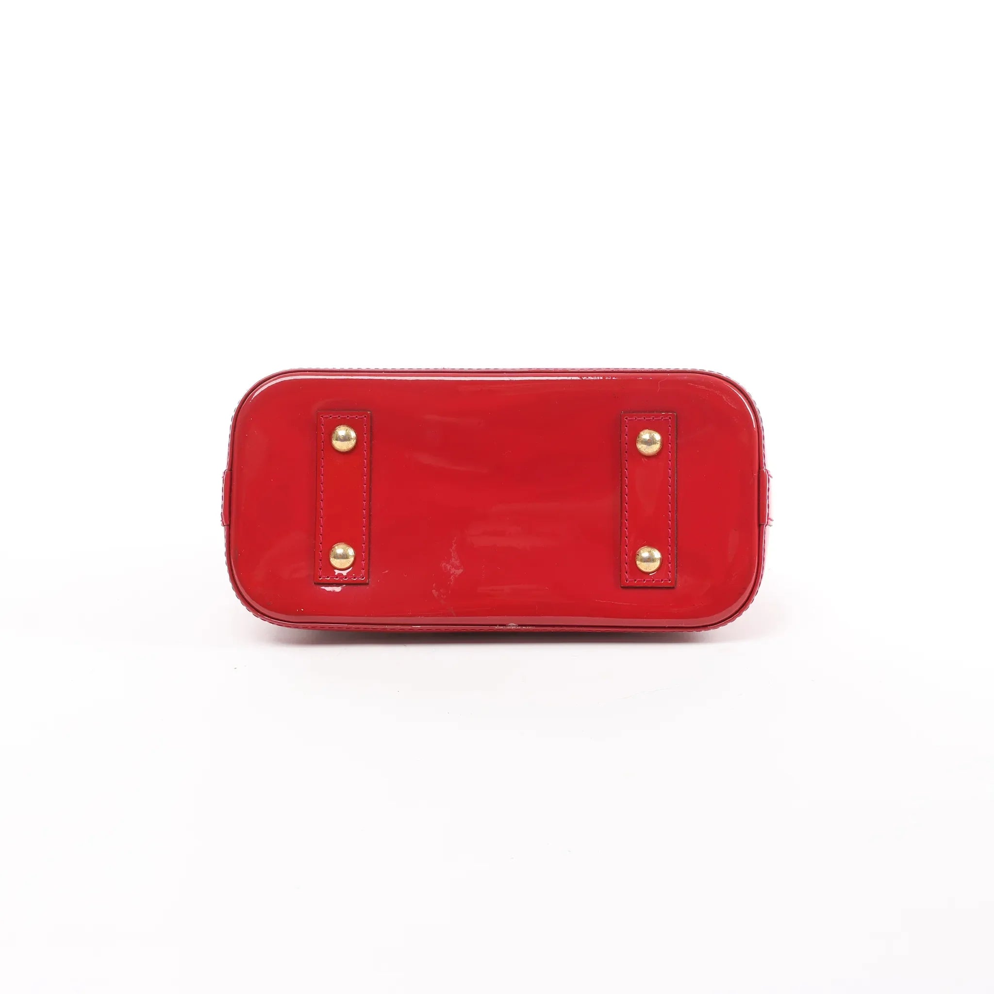 Louis Vuitton Alma BB Monogram Vernis 2Way Handbag in Red M91606