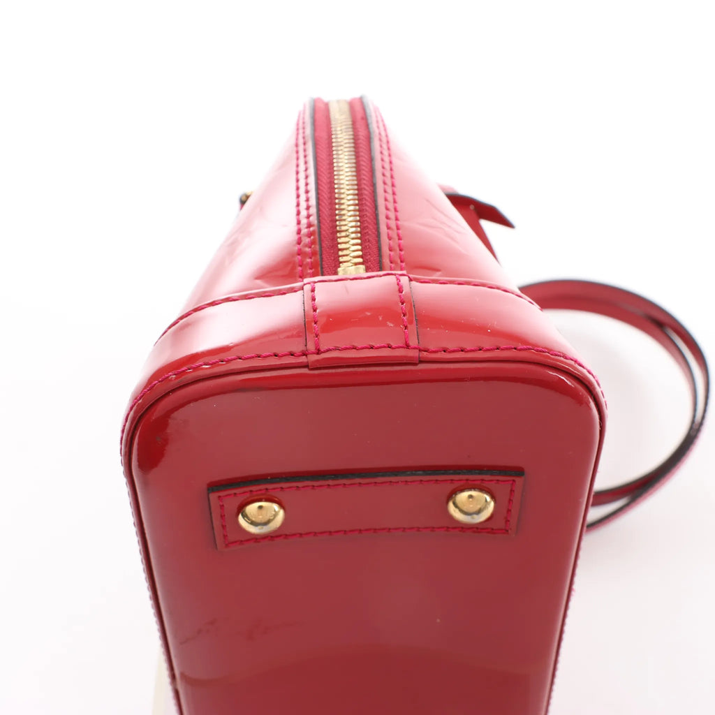 Louis Vuitton Alma BB Monogram Vernis 2Way Handbag in Red M91606