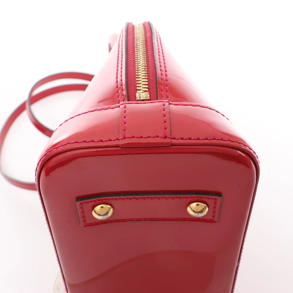 Louis Vuitton Alma BB Monogram Vernis 2Way Handbag in Red M91606