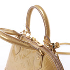Louis Vuitton Alma BB Monogram Vernis 2Way Handbag in Gold M91677