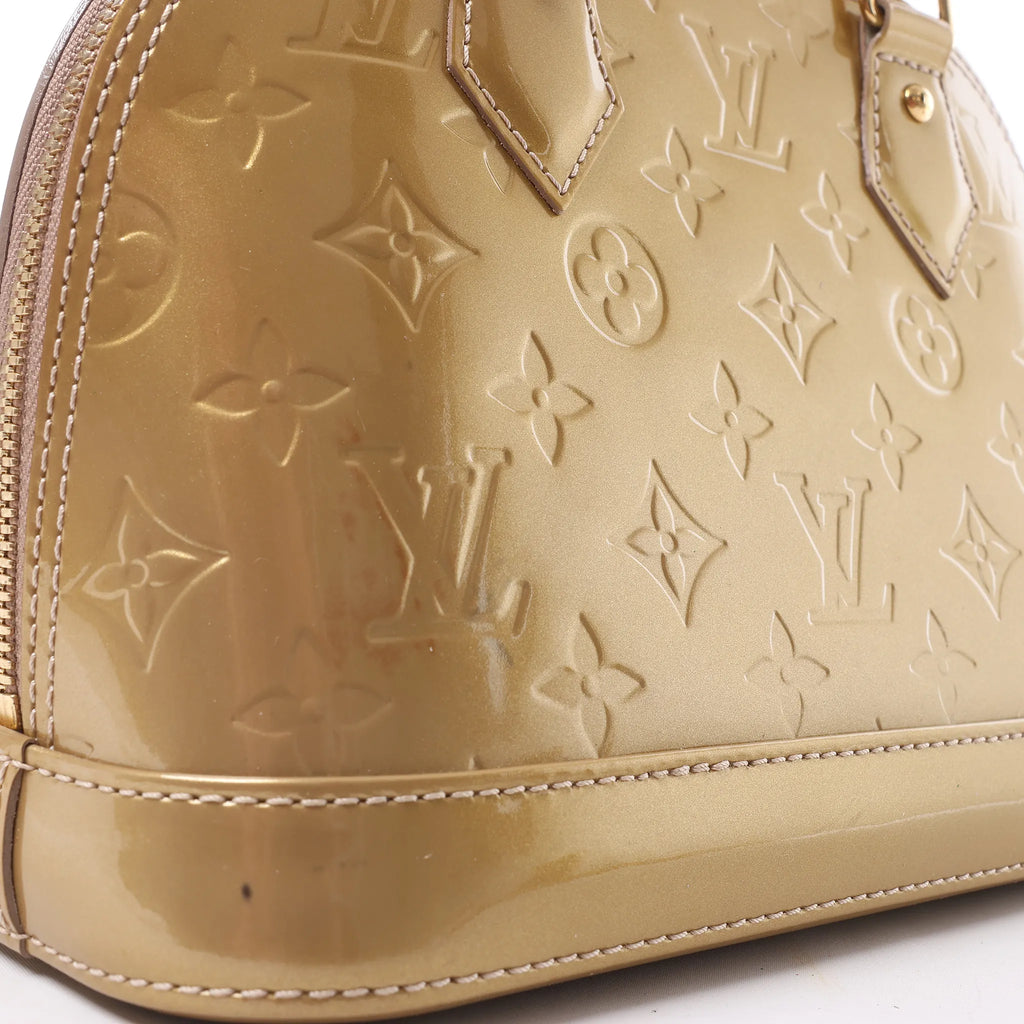 Louis Vuitton Alma BB Monogram Vernis 2Way Handbag in Gold M91677