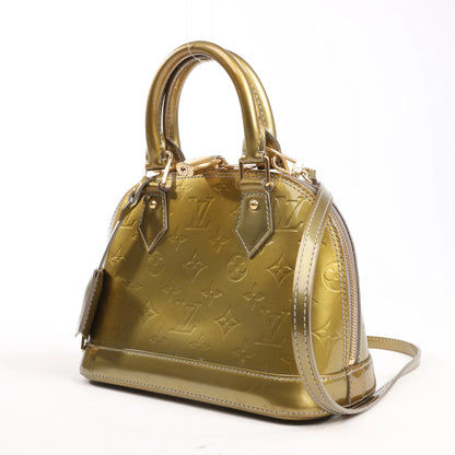 Louis Vuitton Alma BB Monogram Vernis 2Way Handbag in Gold M91677
