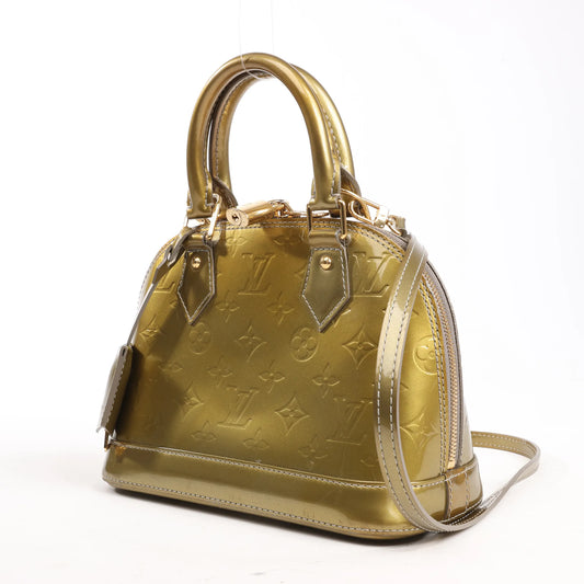 Louis Vuitton Alma BB Monogram Vernis 2-Wege-Handtasche in Gold M91677