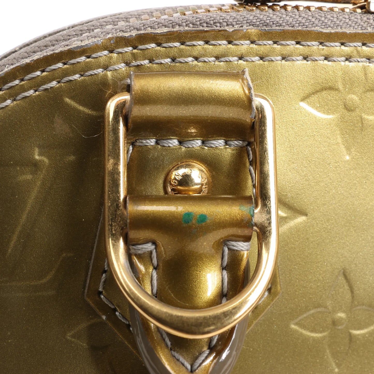 Louis Vuitton Alma BB Monogram Vernis 2Way Handbag in Gold M91677