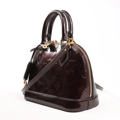 Louis Vuitton Alma BB Monogram Vernis Leather Handbag in Dark Purple M91678