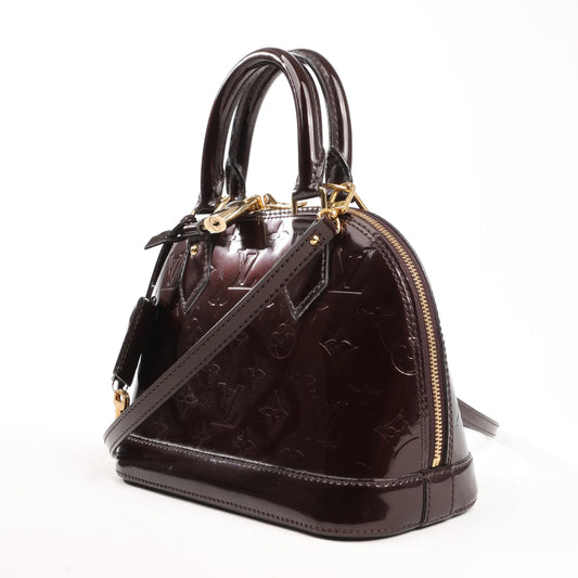Louis Vuitton Alma BB Monogram Vernis Leather Handbag in Dark Purple M91678