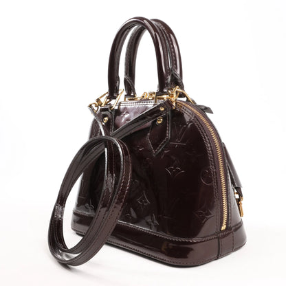 Louis Vuitton Alma BB Monogram Vernis Leather Handbag in Dark Purple M91678
