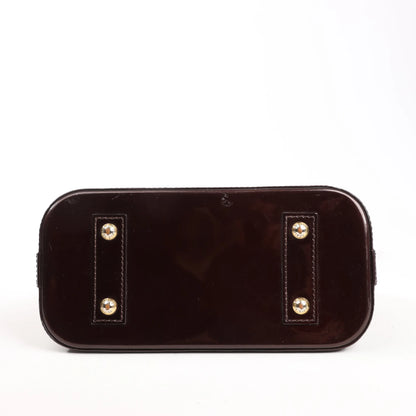 Louis Vuitton Alma BB Monogram Vernis Leather Handbag in Dark Purple M91678