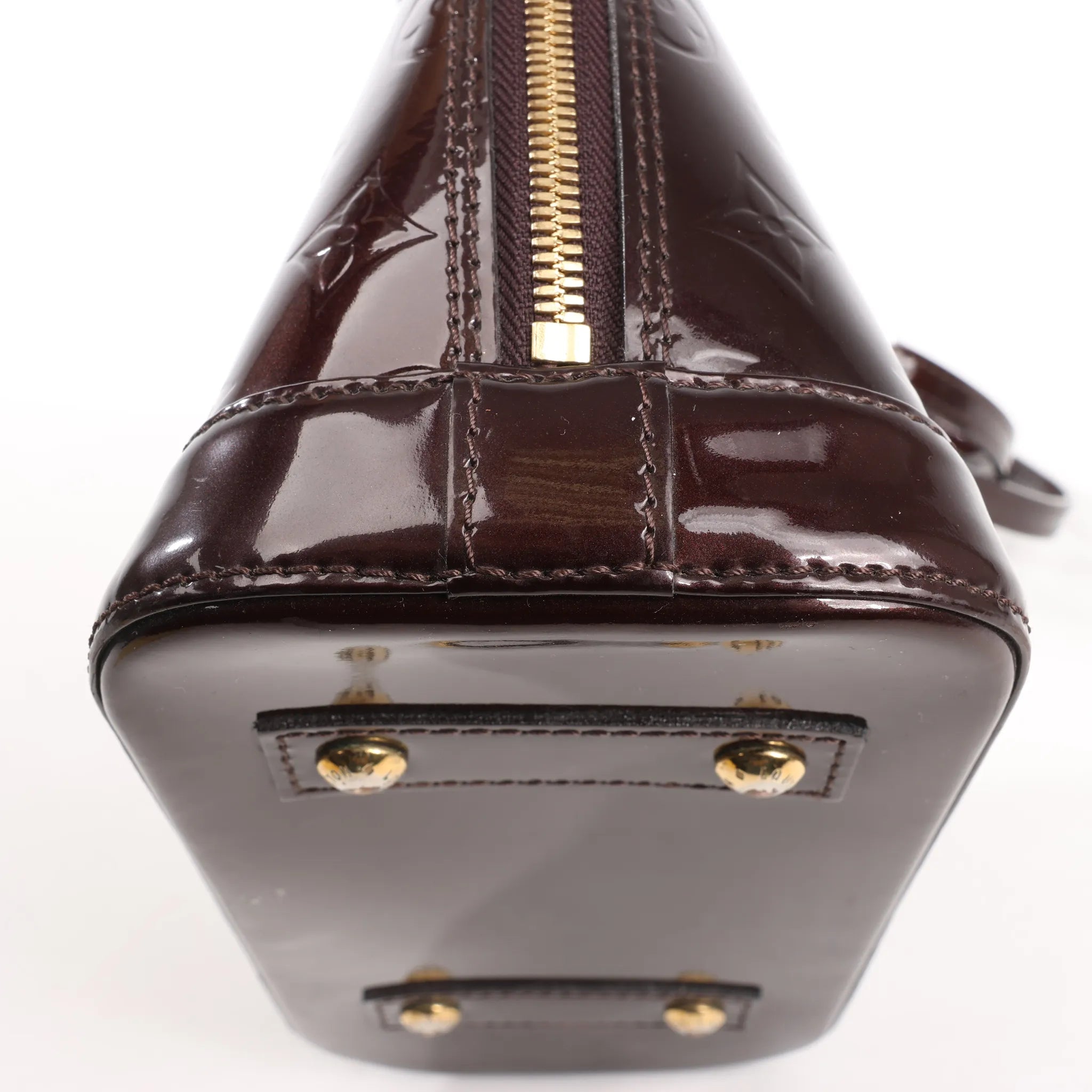 Louis Vuitton Alma BB Monogram Vernis Leather Handbag in Dark Purple M91678