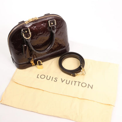 Louis Vuitton Alma BB Monogram Vernis Leather Handbag in Dark Purple M91678