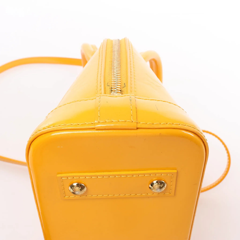 Louis Vuitton Alma BB Monogram Vernis 2Way Handbag in Yellow M91697