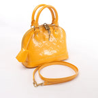 Louis Vuitton Alma BB Monogram Vernis 2Way Handbag in Yellow M91697