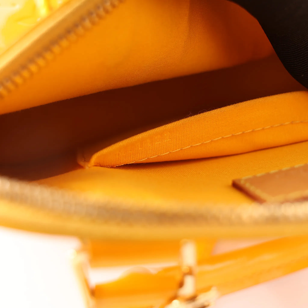 Louis Vuitton Alma BB Monogram Vernis 2Way Handbag in Yellow M91697