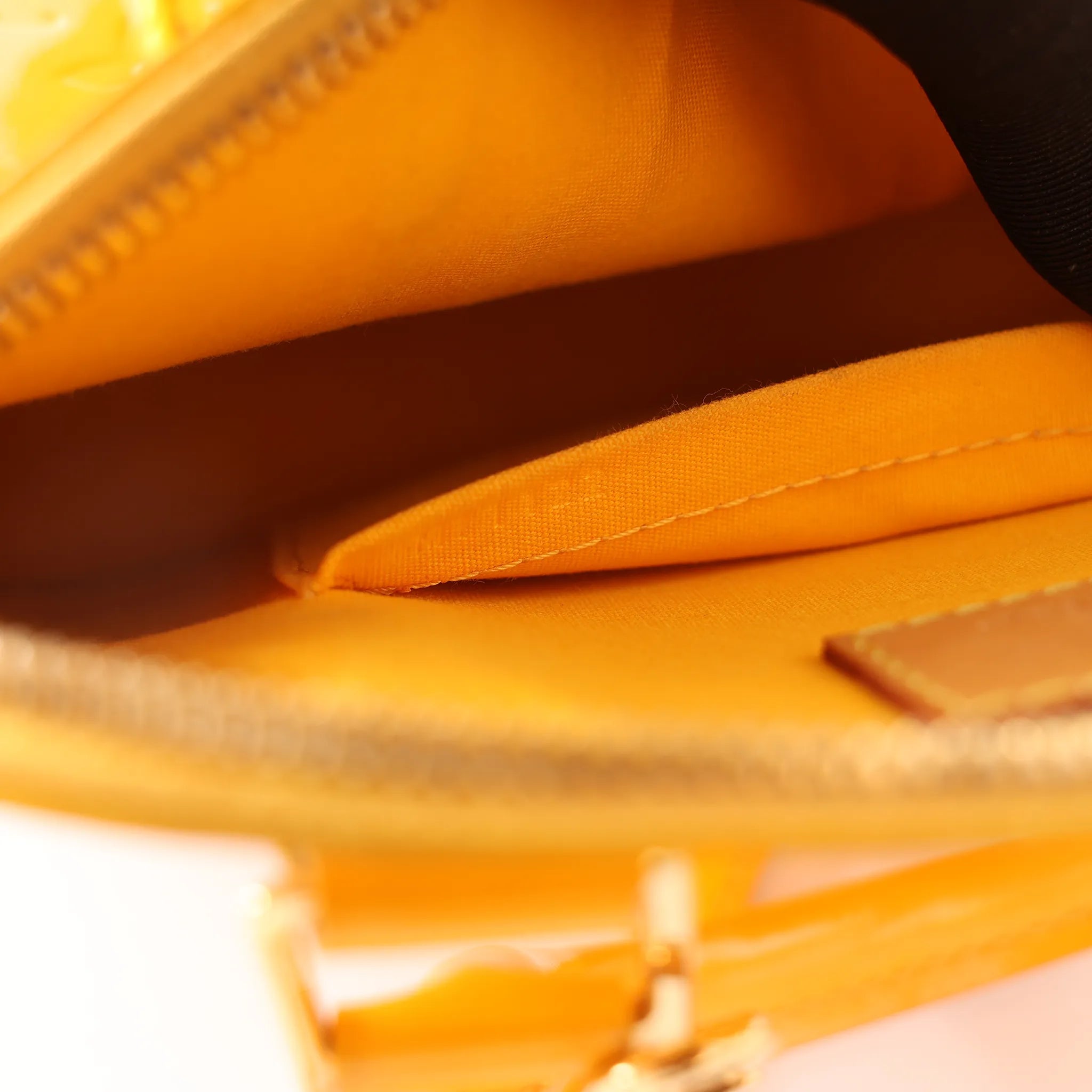Louis Vuitton Alma BB Monogram Vernis 2Way Handbag in Yellow M91697