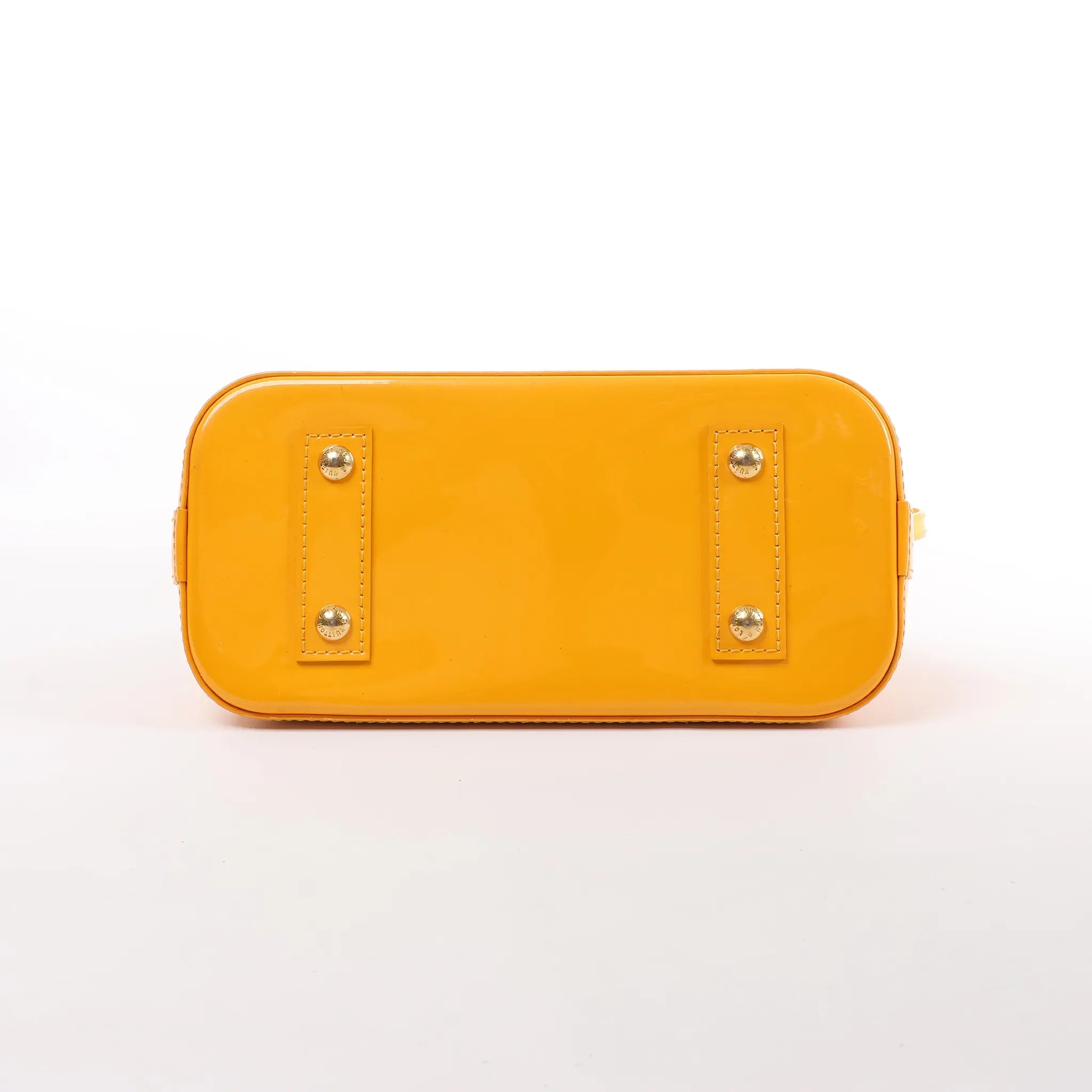 Louis Vuitton Alma BB Monogram Vernis 2Way Handbag in Yellow M91697