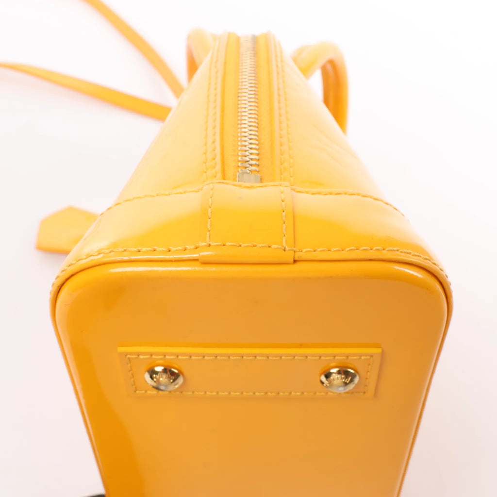 Louis Vuitton Alma BB Monogram Vernis 2Way Handbag in Yellow M91697