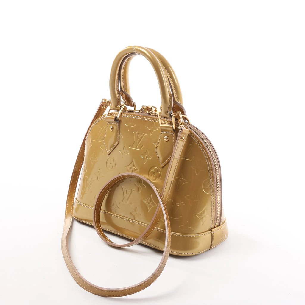 Louis Vuitton Alma BB Monogram Vernis 2Way Handbag in Gold M91752