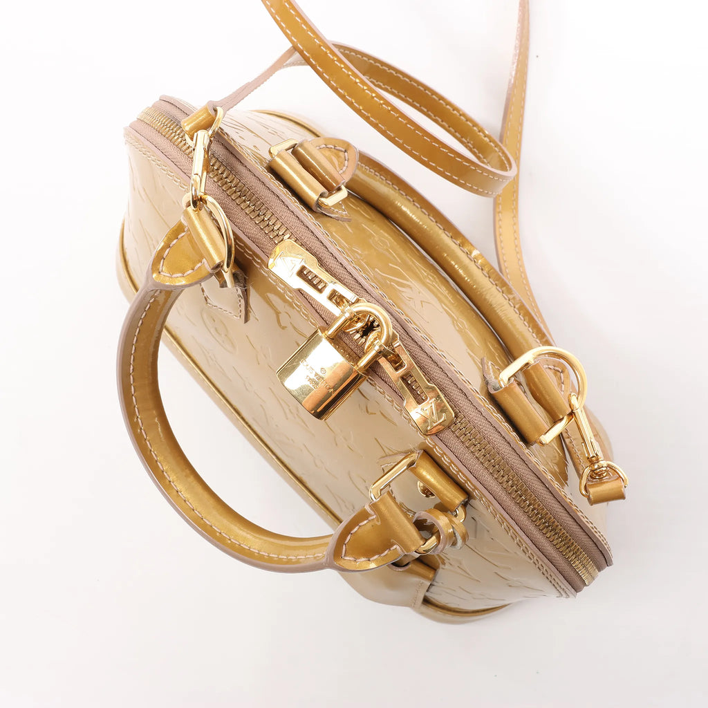 Louis Vuitton Alma BB Monogram Vernis 2Way Handbag in Gold M91752