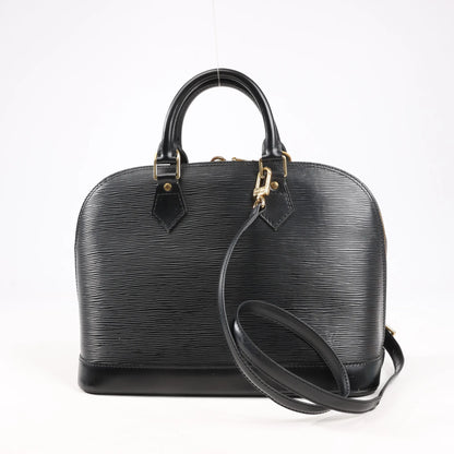 Louis Vuitton Epi Leather Alma PM 2Way Handbag in Black M52142