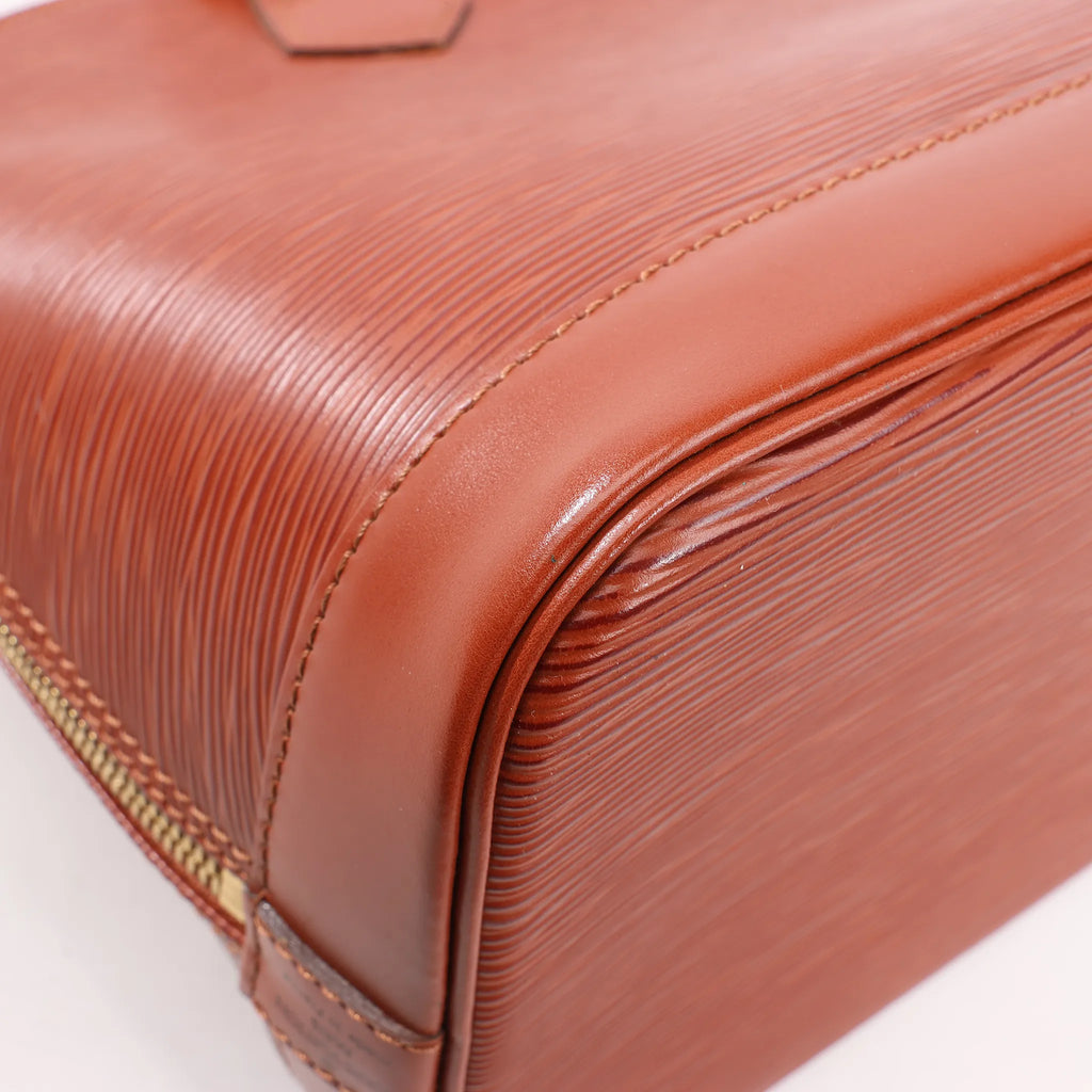 Louis Vuitton Epi Leather Alma PM 2Way Handbag in Brown M52143