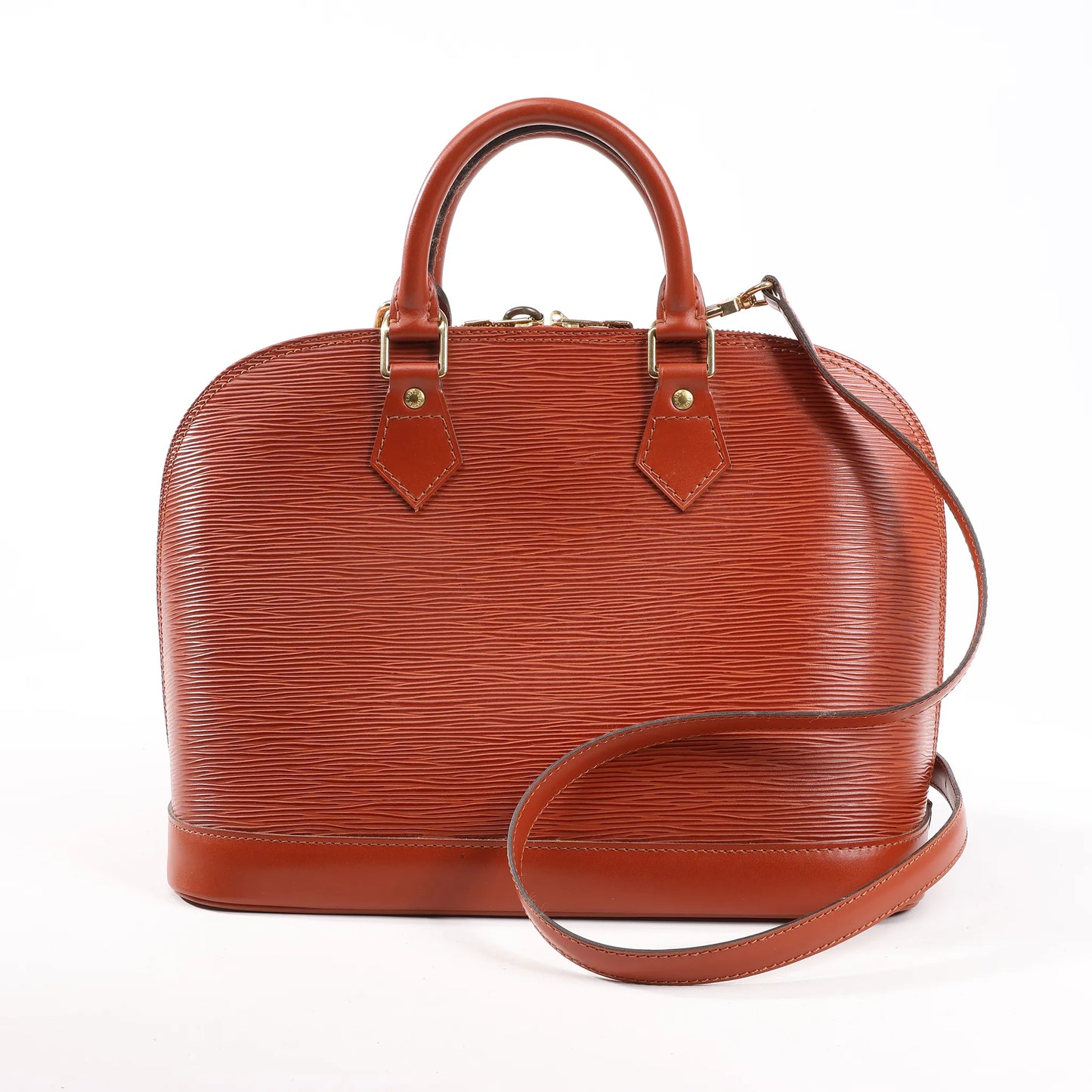 Louis Vuitton Epi Leder Alma PM 2Way Handtasche in Braun M52143