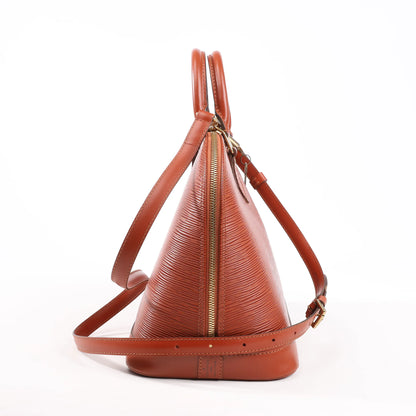 Louis Vuitton Epi Leather Alma PM 2Way Handbag in Brown M52143