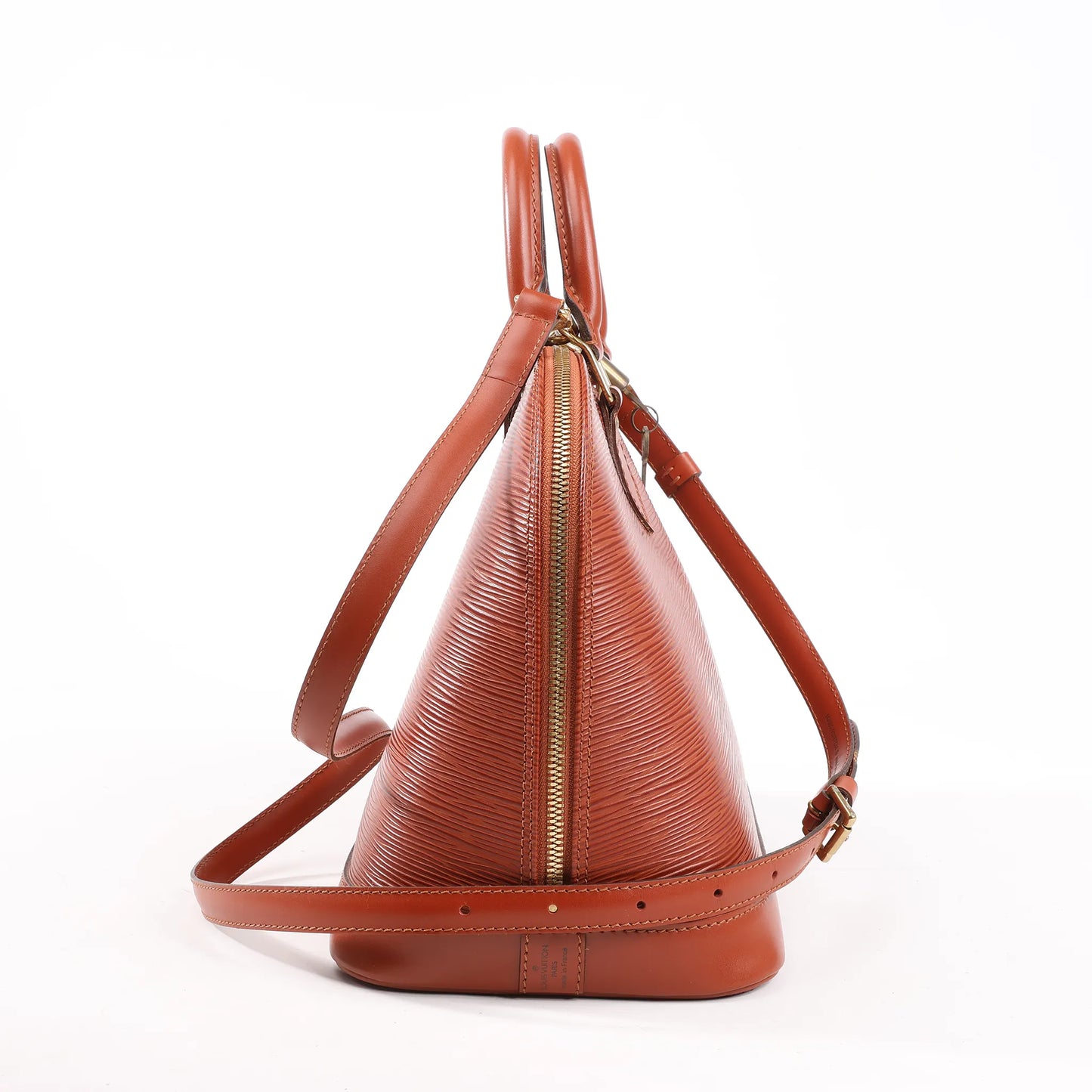 Louis Vuitton Epi Leder Alma PM 2Way Handtasche in Braun M52143