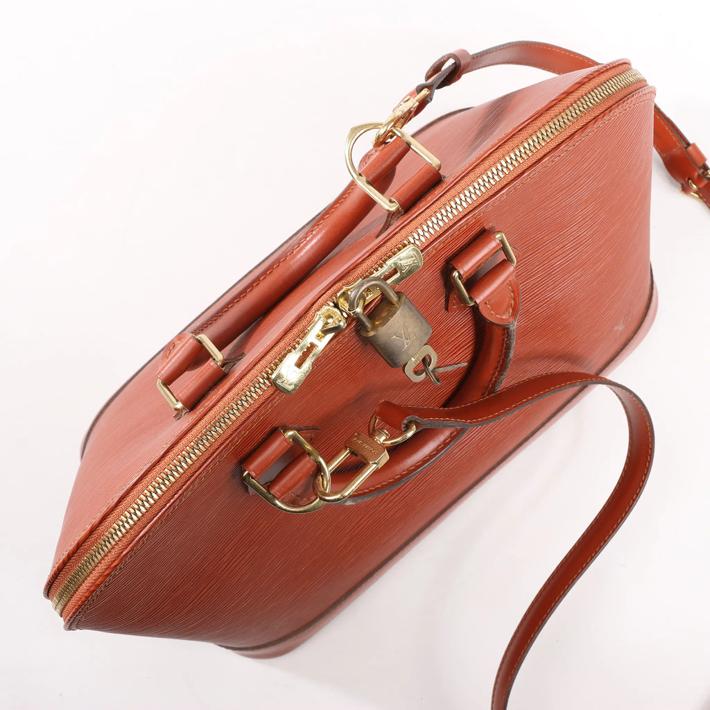 Louis Vuitton Epi Leather Alma PM 2Way Handbag in Brown M52143