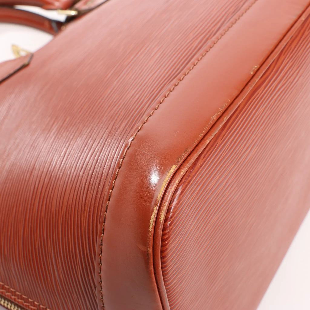 Louis Vuitton Epi Leather Alma PM 2Way Handbag in Brown M52143