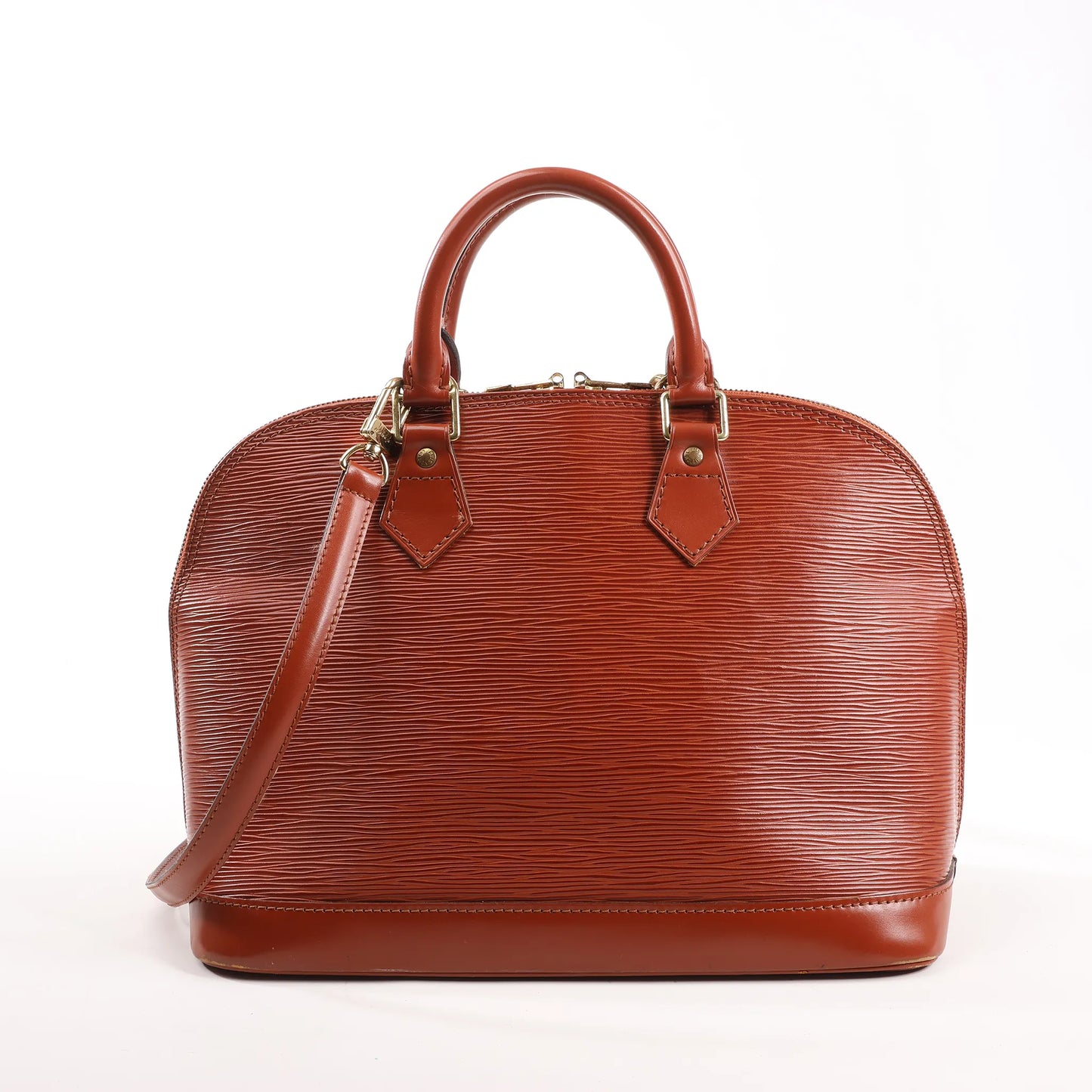 Louis Vuitton Epi Leather Alma PM 2Way Handbag in Brown M52143