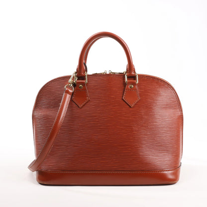 Louis Vuitton Epi Leather Alma PM 2Way Handbag in Brown M52143
