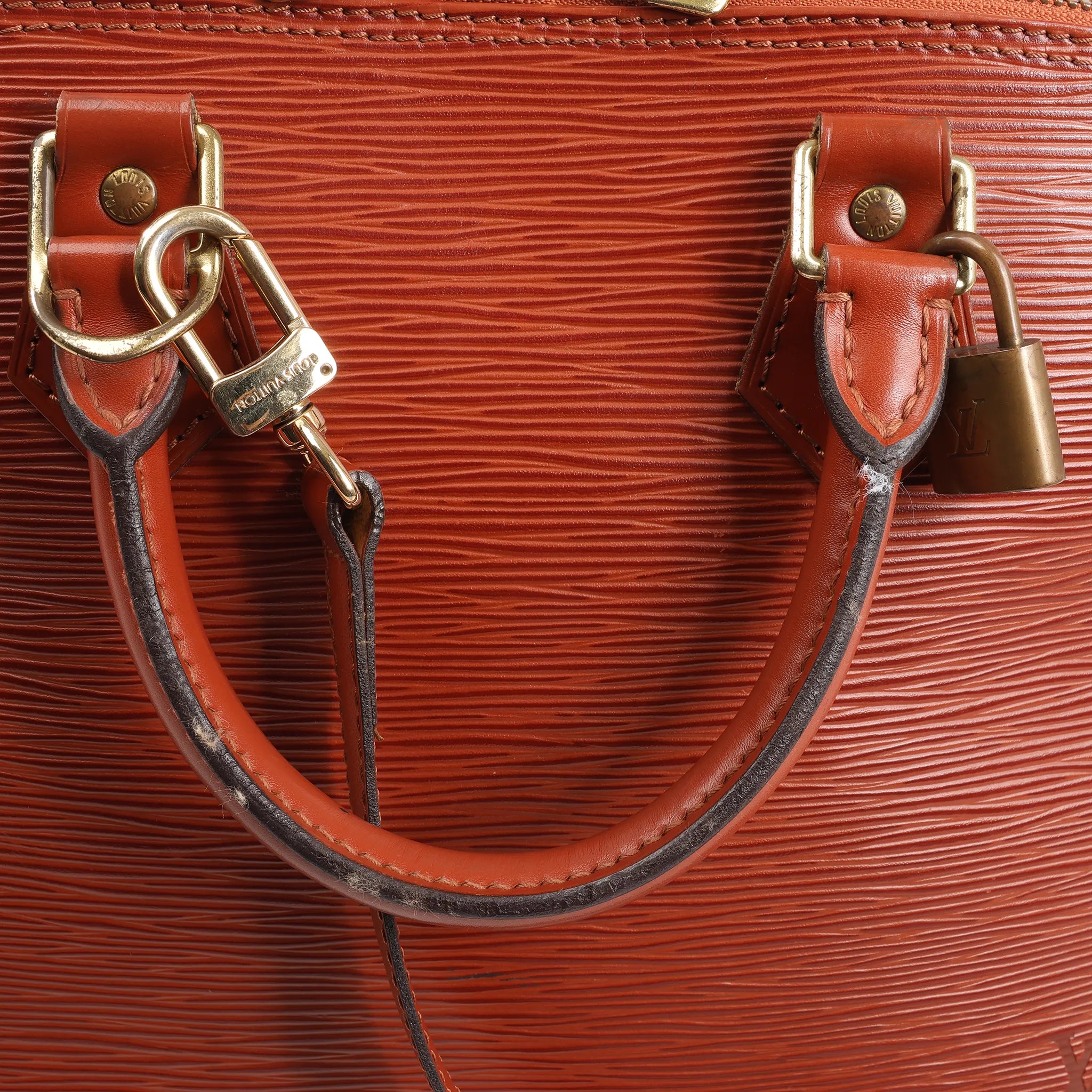 Louis Vuitton Epi Leather Alma PM 2Way Handbag in Brown M52143