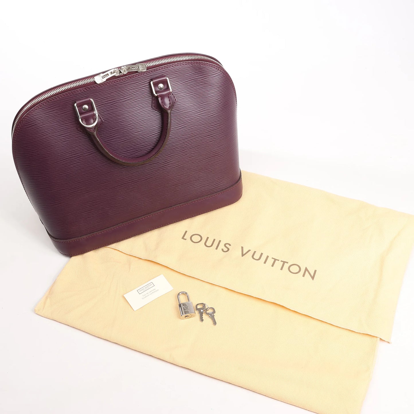 Louis Vuitton Alma Epi Leather Handbag in Purple M5280K