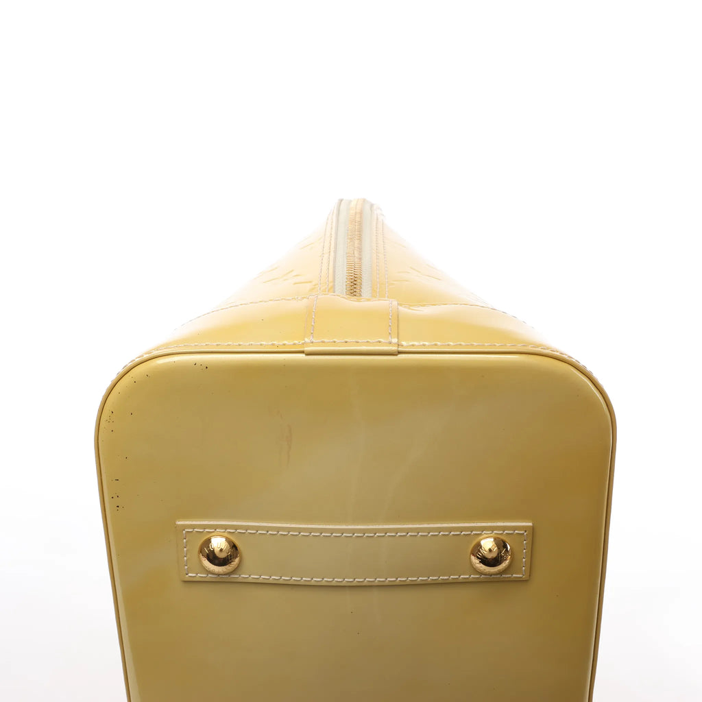 Louis Vuitton Alma GM Vernis Leather Handbag in Yellow M91450