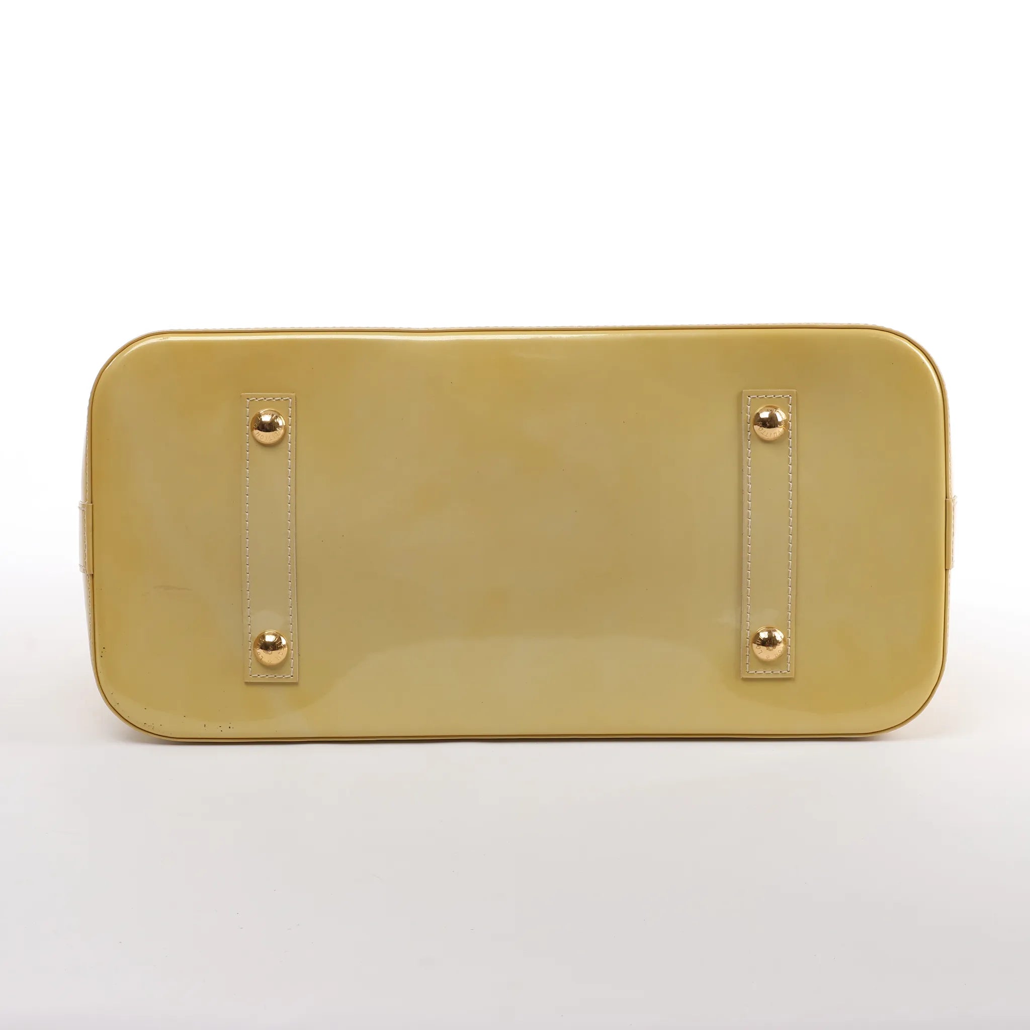 Louis Vuitton Alma GM Vernis Leather Handbag in Yellow M91450