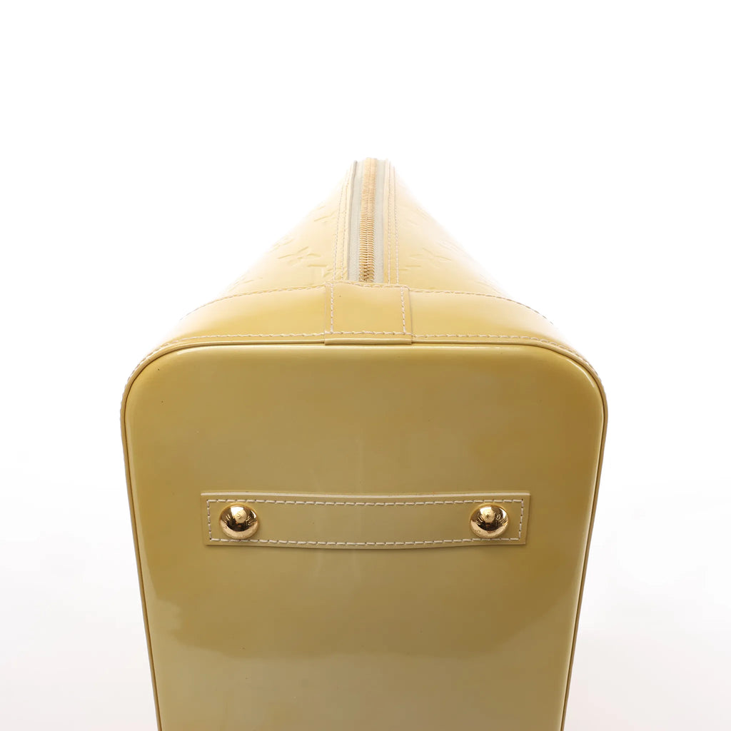 Louis Vuitton Alma GM Vernis Leather Handbag in Yellow M91450